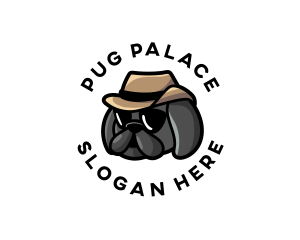 Pug - Dog Pug Hat logo design