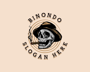 Skull Smoking Tobacco Logo