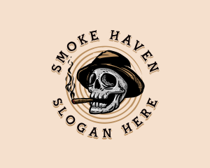 Tobacco - Skull Smoking Tobacco logo design