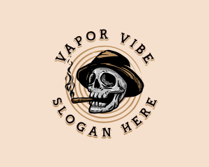 Skull Smoking Tobacco logo design