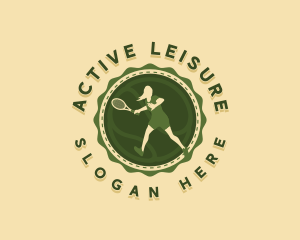 Female Tennis Player logo design