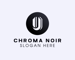 Monochrome - Circle Shape Letter U logo design