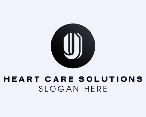 Circle Shape Letter U logo design