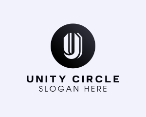 Circle Shape Letter U logo design