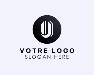 Circle Shape Letter U logo design