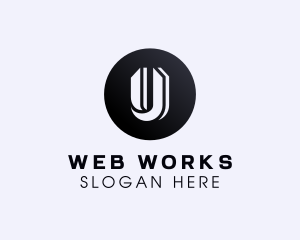 Web - Circle Shape Letter U logo design