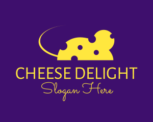 Cheese - Cheddar Cheese Mouse logo design