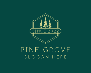 Pine Trees Lumberjack logo design