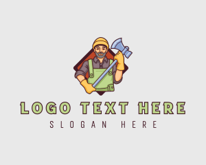 Tool - Wood Lumberjack  Axe logo design