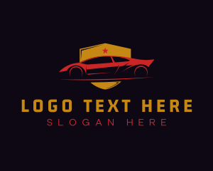 Sportscar - Luxury Sports Car Shield logo design