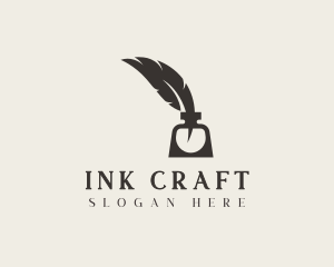 Ink - Feather Quill Ink logo design