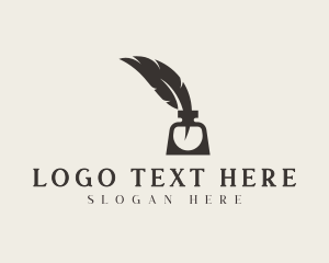 Vintage - Feather Quill Ink logo design