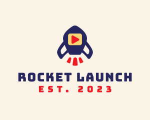 Projectile - Rocket Media Play logo design
