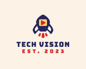 Tv - Rocket Media Player logo design
