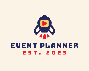 Rocket Media Play logo design