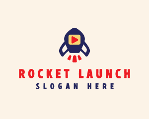 Rocket Media Play logo design