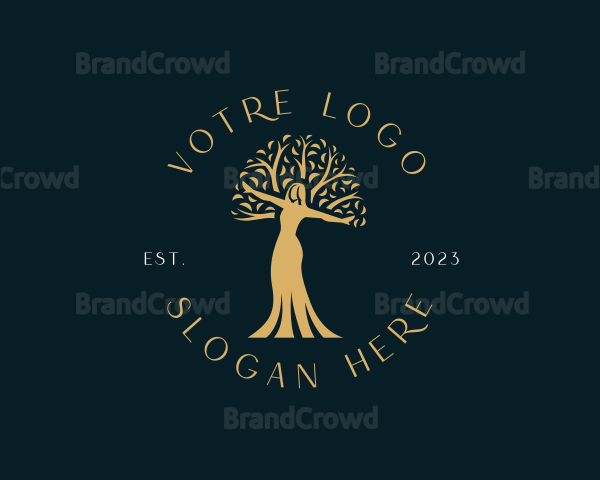 Woman Organic Tree Logo
