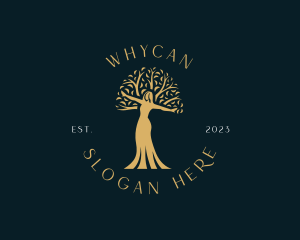 Woman Organic Tree  Logo