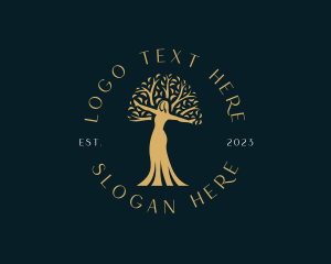 Woman Organic Tree  Logo