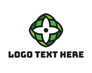 Green - Flower Nature Cross logo design