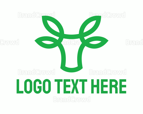 Green Bovine Bull Cow Logo