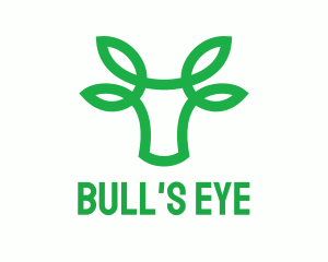 Green Bovine Bull Cow logo design