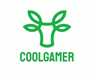 Green Bovine Bull Cow logo design