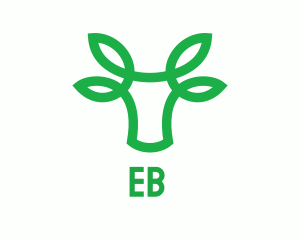 Green Bovine Bull Cow logo design