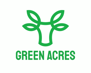 Green Bovine Bull Cow logo design