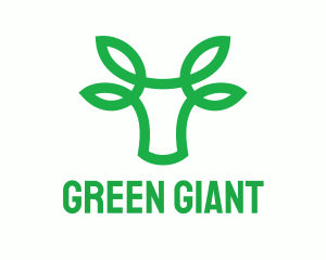 Green Bovine Bull Cow logo design