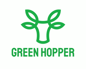 Green Bovine Bull Cow logo design