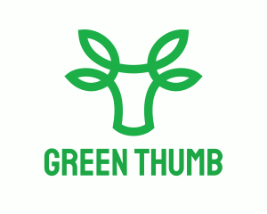 Green Bovine Bull Cow logo design