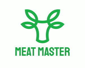 Green Bovine Bull Cow logo design