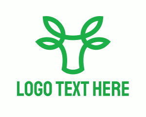 Cow - Green Bovine Bull Cow logo design