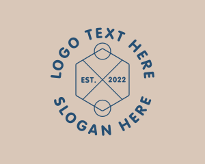 Whiskey - Crossline Hexagon Badge logo design