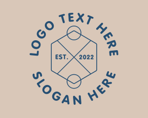 Custom - Crossline Hexagon Badge logo design