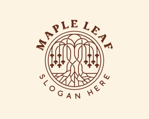 Maple Leaf Tree logo design