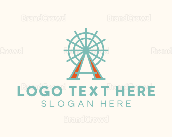 Vintage Ferris Wheel Letter A Logo