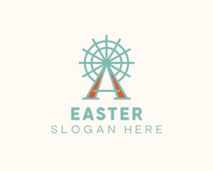 Vintage Ferris Wheel Letter A Logo