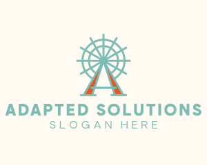 Ferris Wheel Letter A logo design