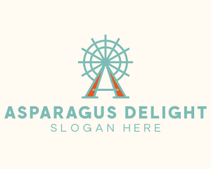 Ferris Wheel Letter A logo design