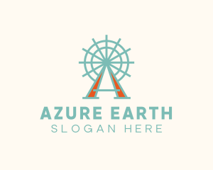 Ferris Wheel Letter A logo design