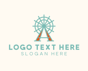 Vintage Ferris Wheel Letter A Logo