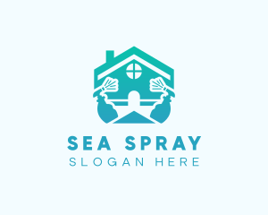 Apartment Cleaning Sprayer logo design