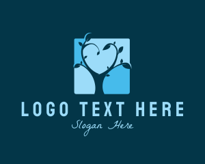 Heart - Winter Blue Tree logo design