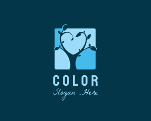 Cold - Winter Blue Tree logo design