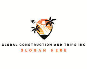 Plane Beach Vacation logo design