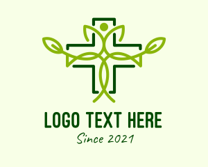 Cross - Green Herbal Medicine logo design