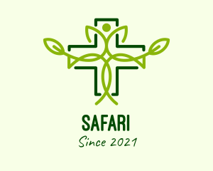 Cross - Green Herbal Medicine logo design