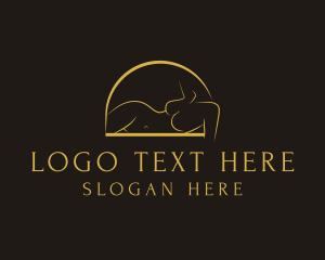 Gold - Sexy Naked Woman logo design